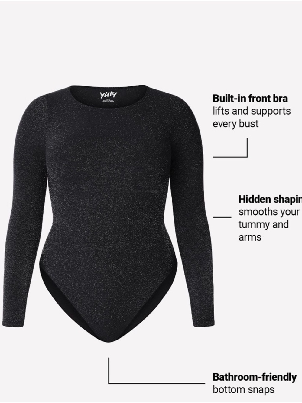 YITTY Black Shimmer Knit Top